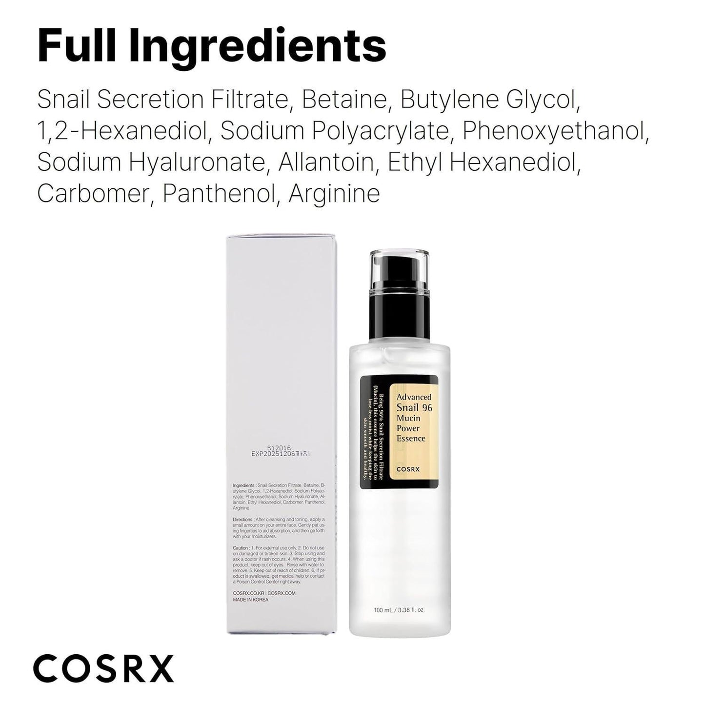 Advanced Snail 96 Mucin Power Essence - 100ml - By Cosrx