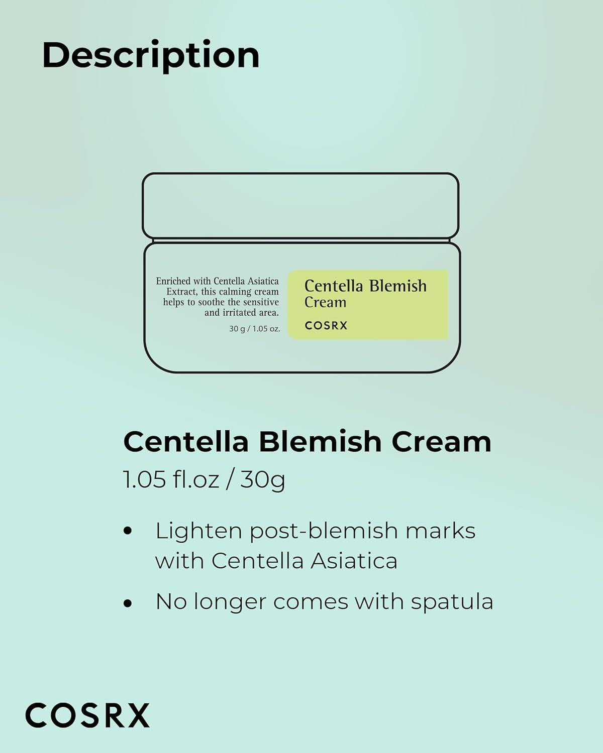 Centella Blemish Cream 30ml - By Cosrx
