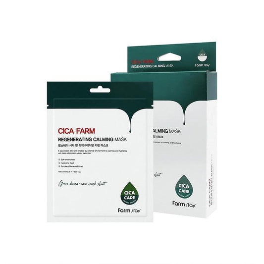 Cica Farm Regenerating Calming Mask 25ml*10pcs - By Farmstay