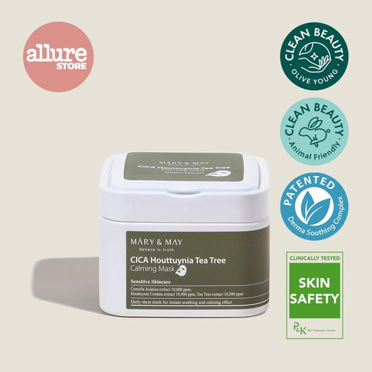 Cica Houttuynia cordata Tea Tree Calming Mask Pack - 30 sheets - By Mary & May
