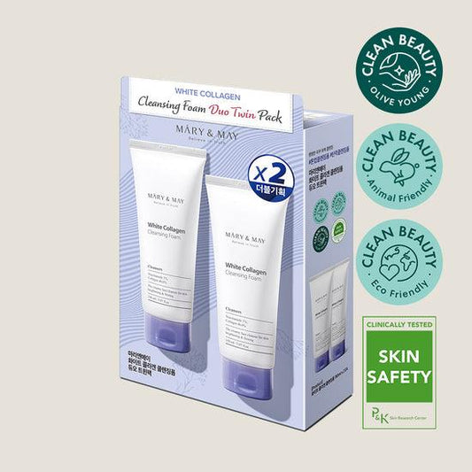 White Collagen Cleansing Foam Duo Twin Pack (150ml x2) - By Mary & May